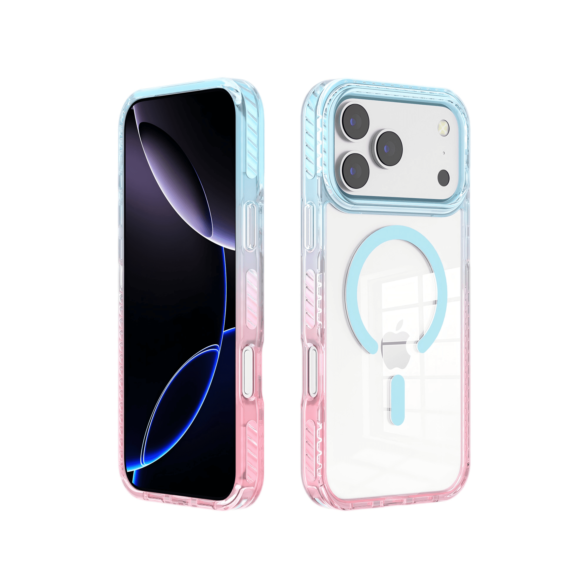 Crystal Clear Gradient Frame Magnetic Phone Case