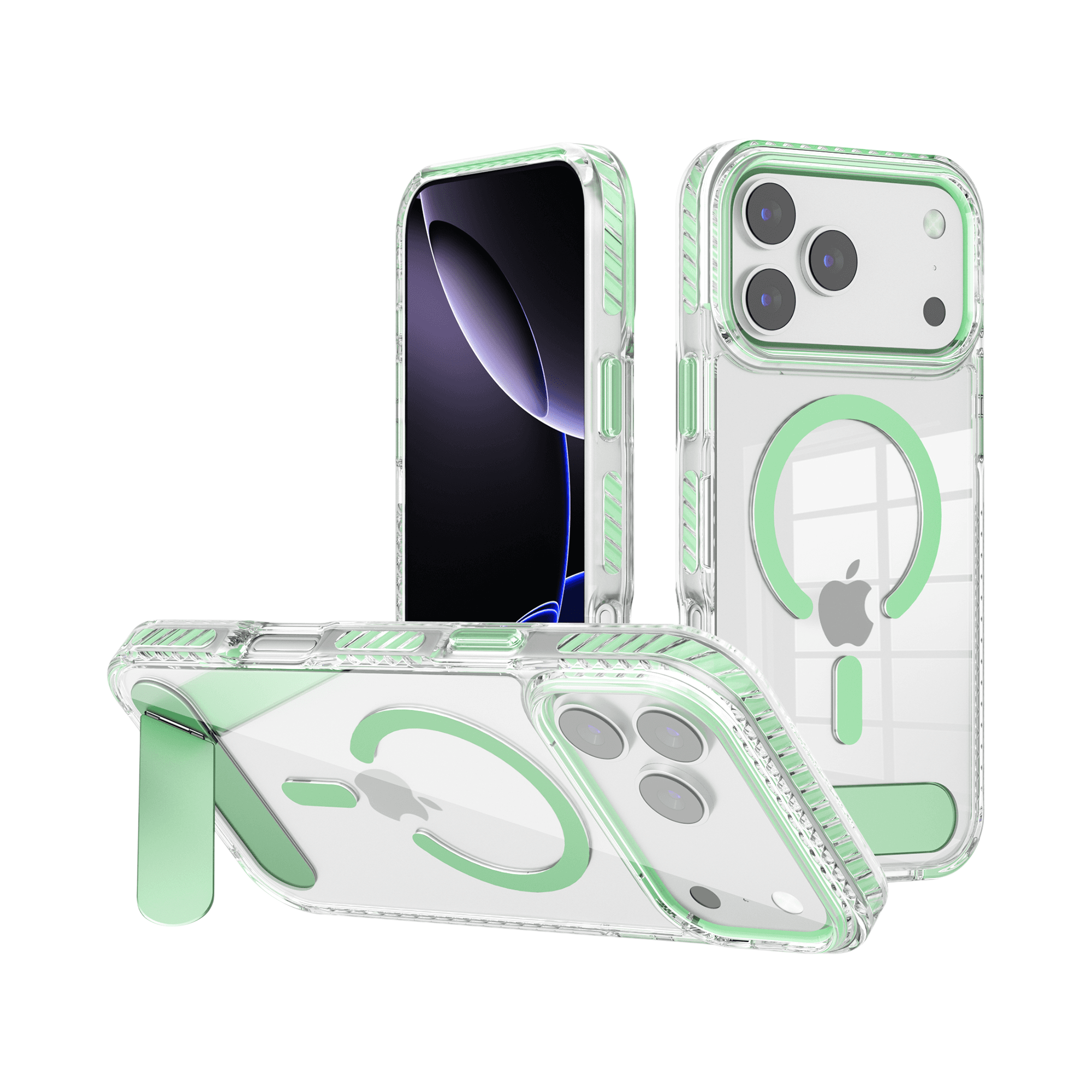 Anti-Yellow Clear Magnetic Kickstand Phone Case