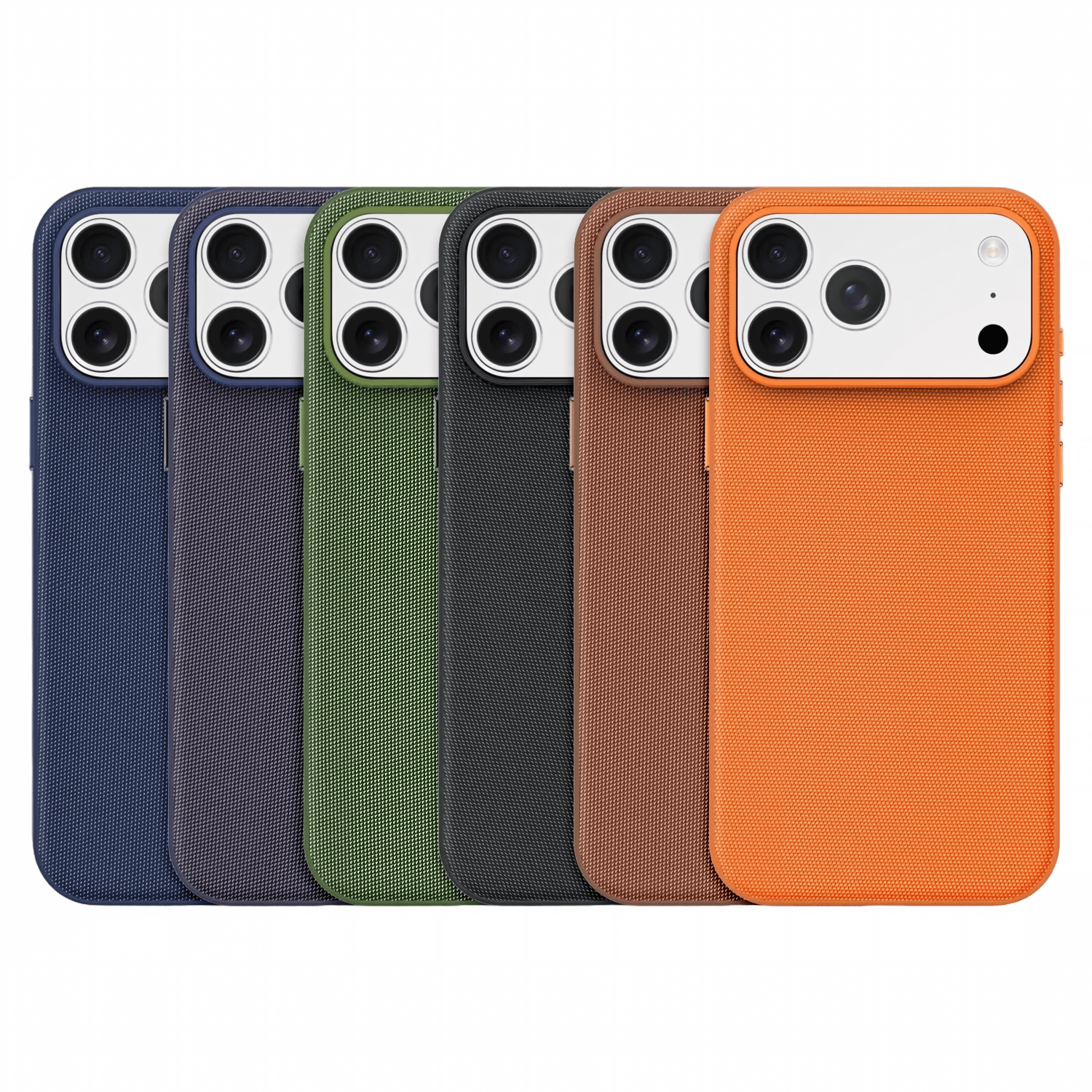 Fabric-Texture Magnetic Phone Case with Metal Buttons