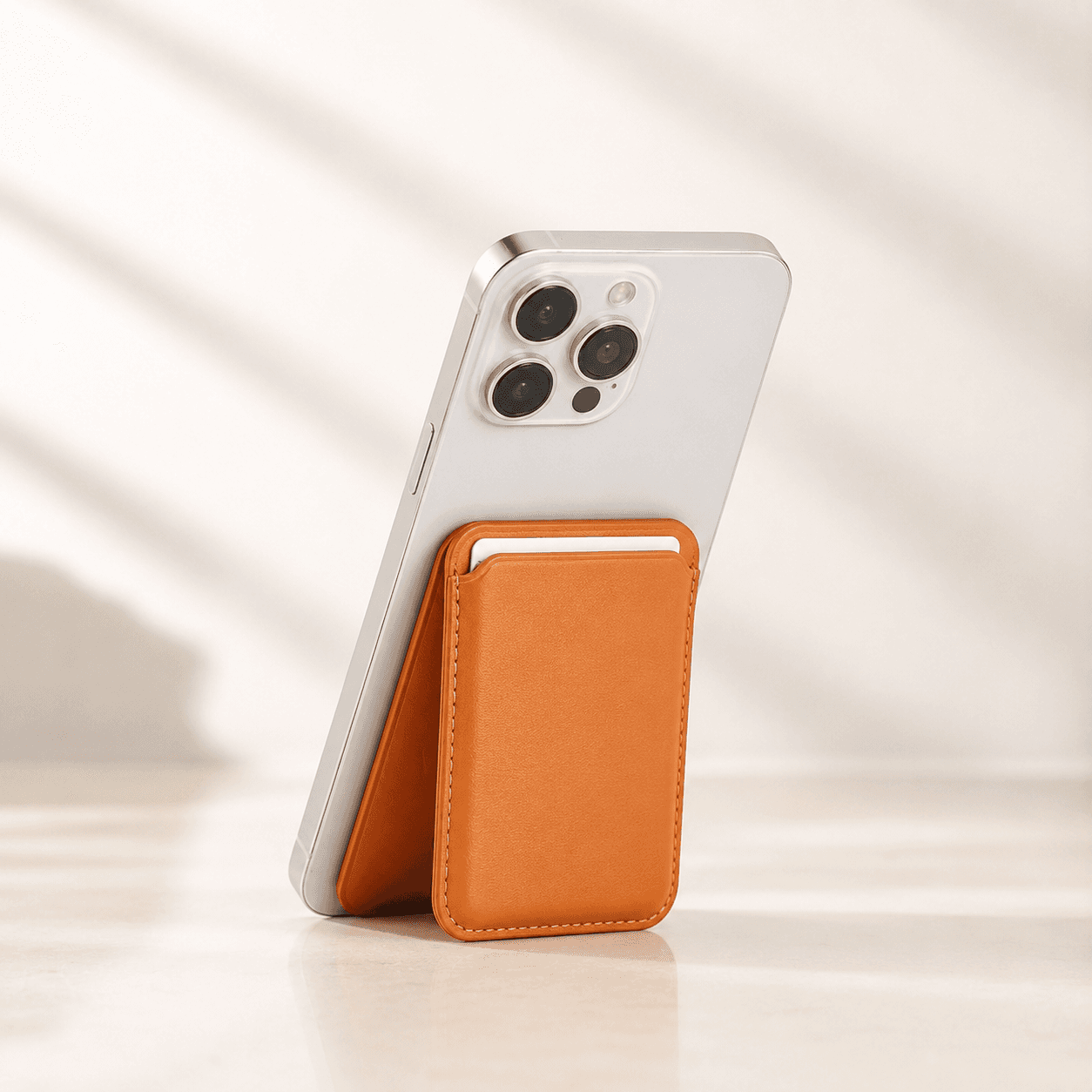 PU Magnetic Wallet with Foldable Phone Stand