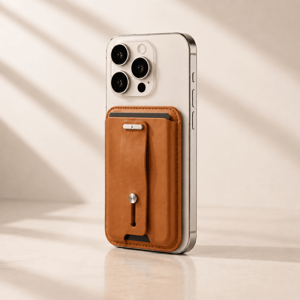 Leather Magnetic Wallet Card Holder with Stand Function