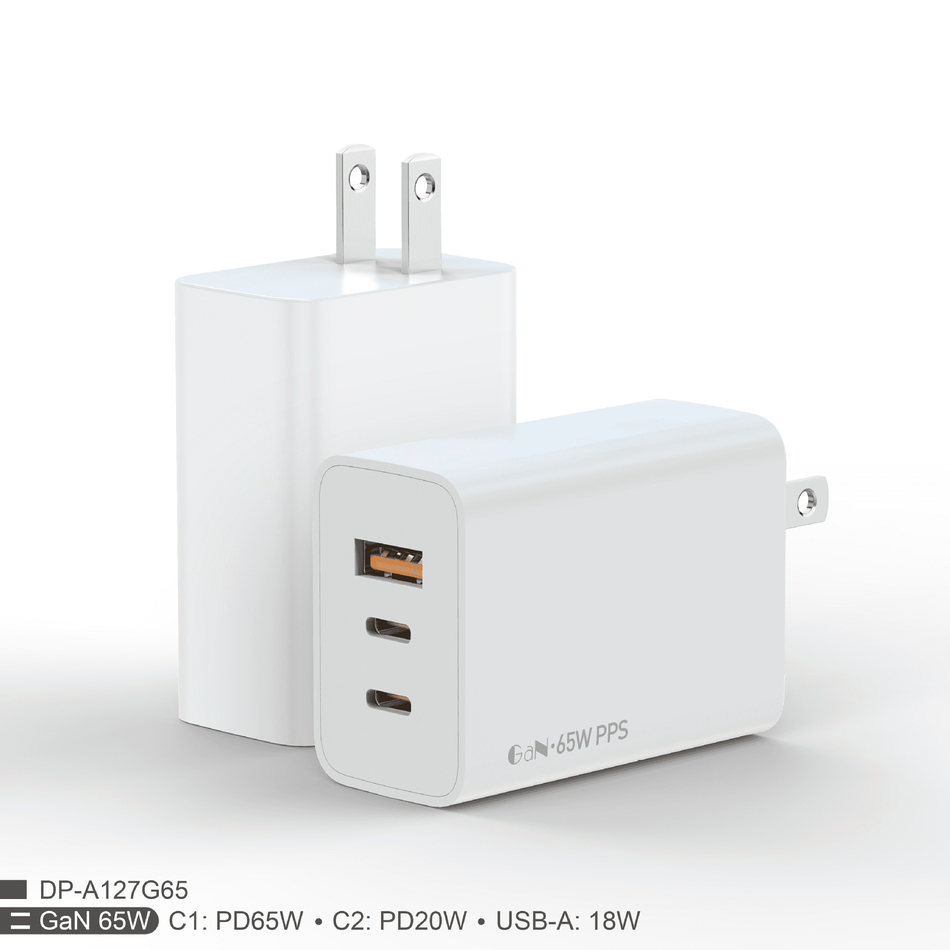 65W GaN 3-Port Fast Charger 2C1A